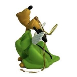 1993 Disney Grolier Pluto Angel Ornament Green Robe Christmas Magic Vintage